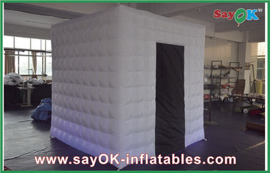 Photo Booth Decorations One Door Custom Inflatable Products With LED Lighting , Inflatable Building