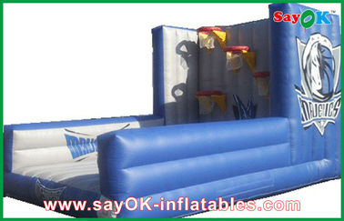 Indoor Blue Inflatable Bounce House Adult Bouncy Castles For Basketball Shooting Games