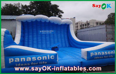 Inflatable Moon Bounce Kids Blue Color Large Inflatable Bounce For Event / Amusement Park