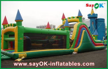 Castle Shape Inflatable Bouncer With Slide / Inflatable Combo For Park