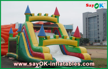 Castle Shape Inflatable Bouncer With Slide / Inflatable Combo For Park