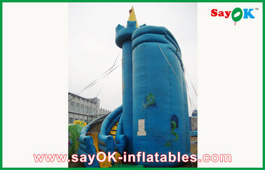 Toddler Bounce House Customized Blue PVC Inflatable Bounce House / Inflatable Slide