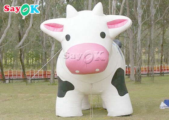 Blow Up Cartoon Characters PVC Tarpaulin Lifesize Inflatable Milk Cow For Farm Decoration