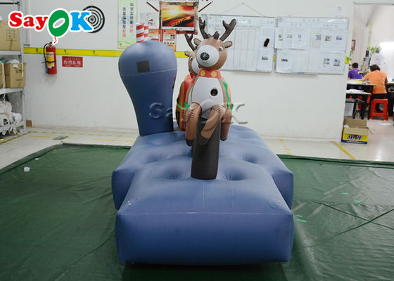 2.5m 7.5ft Inflatable Holiday Decorations Xmas Santa Claus Three Reindeer Pull Carts