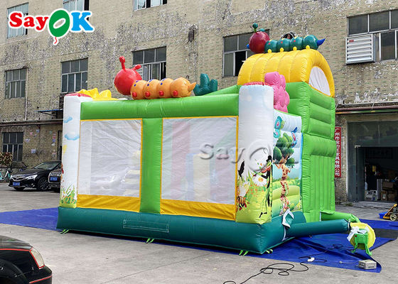 5.5x5x4mH Butterfly Bee Insect Theme Inflatable Bounce House Slide With Flower