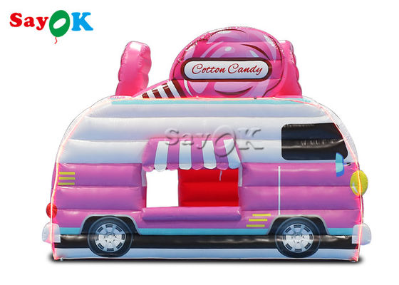 Inflatable Work Tent 4.5x3x3.8m Pink Car Shape Inflatable Air Tent Candy Food Floss Booth For Outdoor