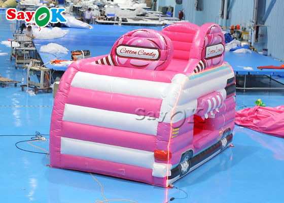 Inflatable Lawn Tent 4.5x3x3.8m Pink Car Shape Inflatable Air Tent Candy Food Floss Booth For Outdoor