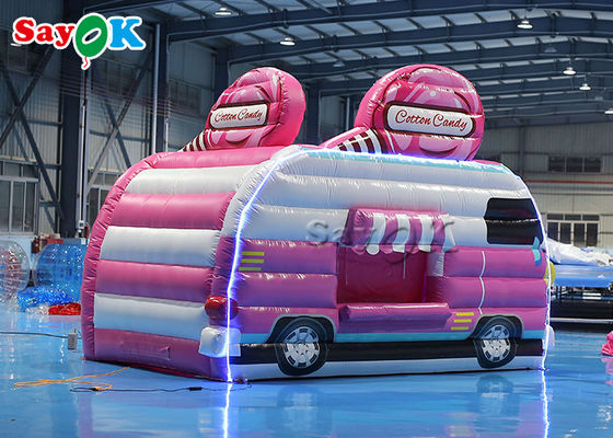 Inflatable Lawn Tent 4.5x3x3.8m Pink Car Shape Inflatable Air Tent Candy Food Floss Booth For Outdoor