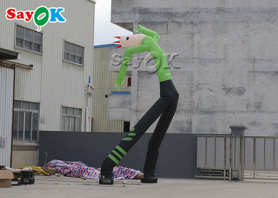 Dancing Inflatable Man 8m 24ft Green Mini Hand Shaking Inflatable Air Dancer Man With Two Legs