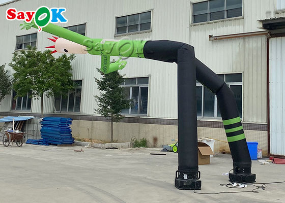 Dancing Inflatable Man 8m 24ft Green Mini Hand Shaking Inflatable Air Dancer Man With Two Legs