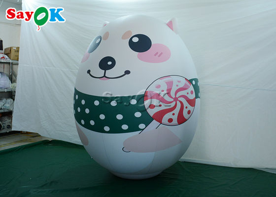 Customized Inflatable Holiday Decorations White Polar Bear Model With Printing