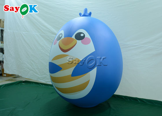 Commercial Merry Xmas Inflatable Holiday Decorations Blue Blow Up Bird Cartoon Balloon