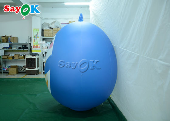 Commercial Merry Xmas Inflatable Holiday Decorations Blue Blow Up Bird Cartoon Balloon