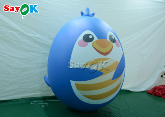 Commercial Merry Xmas Inflatable Holiday Decorations Blue Blow Up Bird Cartoon Balloon