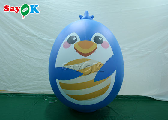 Commercial Merry Xmas Inflatable Holiday Decorations Blue Blow Up Bird Cartoon Balloon