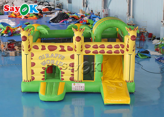 Customzied Giant Animals Theme Giraffe World Inflatable Bounce House With Ball Pit