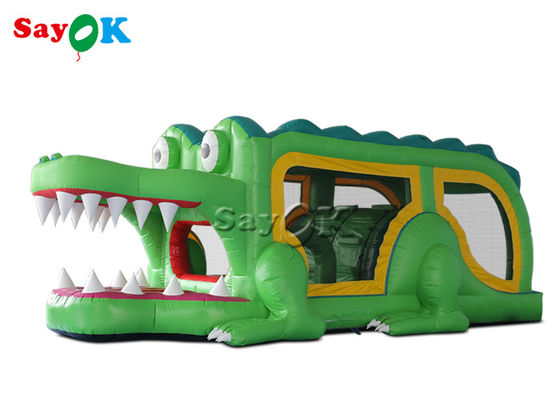 Inflatable Dry Slide Jumping Bouncer Outdoor Indoor Green Alligator Inflatable Bouncer Slide 8x2.8x3mH