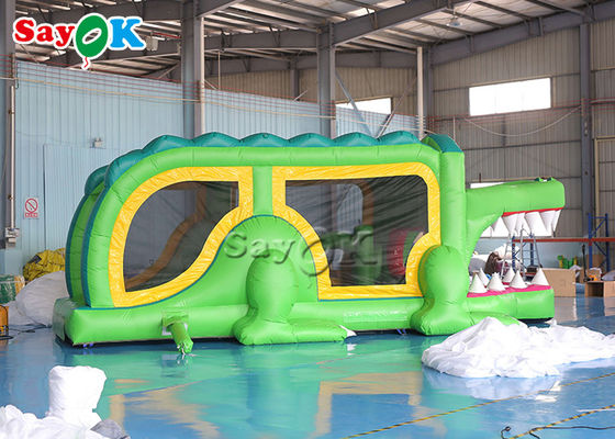 Inflatable Dry Slide Jumping Bouncer Outdoor Indoor Green Alligator Inflatable Bouncer Slide 8x2.8x3mH
