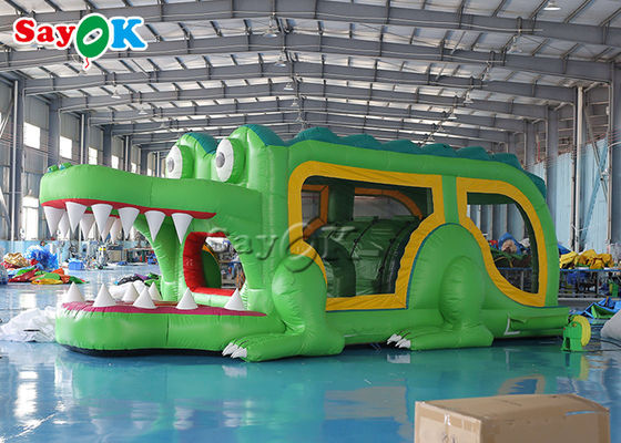 Inflatable Dry Slide Jumping Bouncer Outdoor Indoor Green Alligator Inflatable Bouncer Slide 8x2.8x3mH