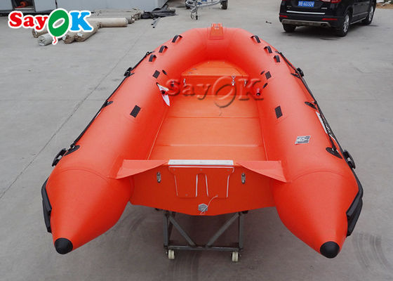 12.8ft 390cm Red PVC Inflatable Boats With Outboard Motor