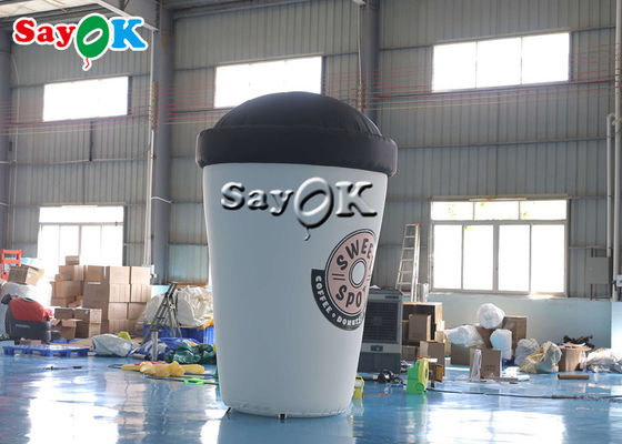 Custom 3.6m Inflatable Coffee Cup Model For Cafe Entrance Decor