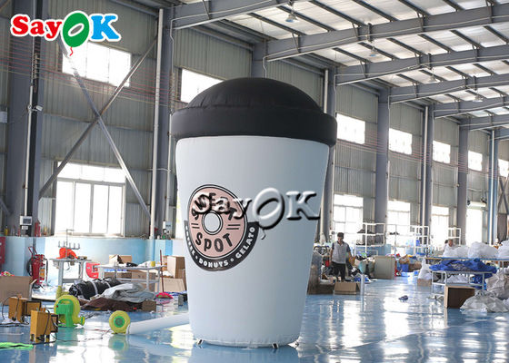 Custom 3.6m Inflatable Coffee Cup Model For Cafe Entrance Decor