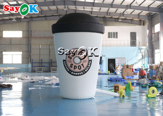 Custom 3.6m Inflatable Coffee Cup Model For Cafe Entrance Decor