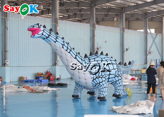 Inflatable Advertising Characters 3m 10ft Blue Inflatable Christmas Dinosaur For Indoor Outdoor Decoration