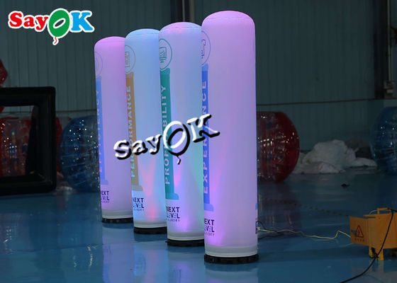 2m 7ft Inflatable Lighting Decoration Advertising Air Column With Full Color Printing