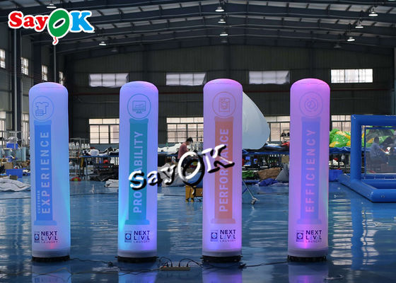 2m 7ft Inflatable Lighting Decoration Advertising Air Column With Full Color Printing