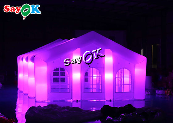 Inflatable House Tent Custom White Oxford Cloth Inflatable Wedding Tents 10x7m 33x23ft With Led Light