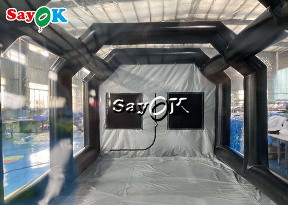 Clear Inflatable Tent 8x4x3mH Black Portable Inflatable Air Tent Airtight Car Spray Booth