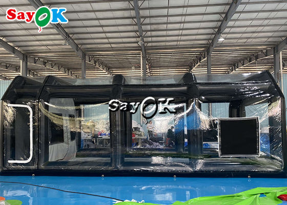 Clear Inflatable Tent 8x4x3mH Black Portable Inflatable Air Tent Airtight Car Spray Booth