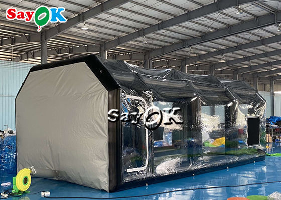 Clear Inflatable Tent 8x4x3mH Black Portable Inflatable Air Tent Airtight Car Spray Booth