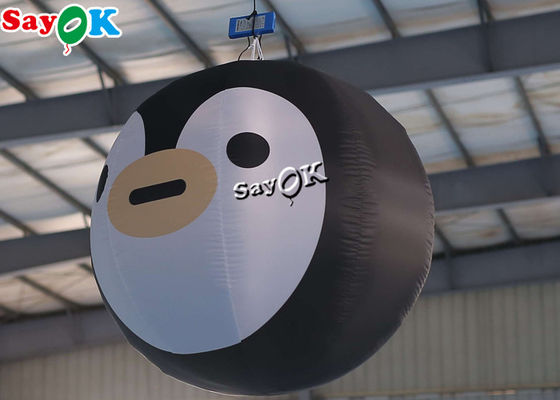 Air Blown Hanging Ad Decor Blow Up Penguin Built - In LED Lights