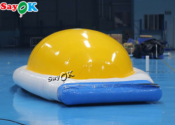 Inflatable Water Balls Yellow White 0.9mm PVC Inflatable Water Toys Obstacle Course Jumping Bouncing Bed