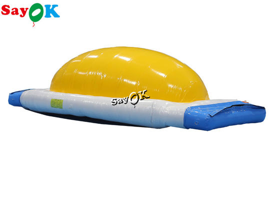 Inflatable Water Balls Yellow White 0.9mm PVC Inflatable Water Toys Obstacle Course Jumping Bouncing Bed
