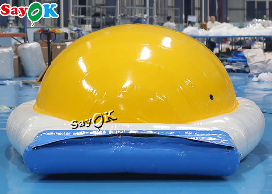 Inflatable Water Balls Yellow White 0.9mm PVC Inflatable Water Toys Obstacle Course Jumping Bouncing Bed