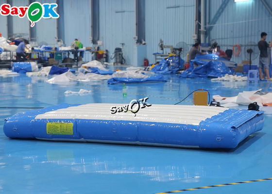 Blow Up Water Toys 2m Blue And White Inflatable Jump Pad For Kids Amusement Water Park