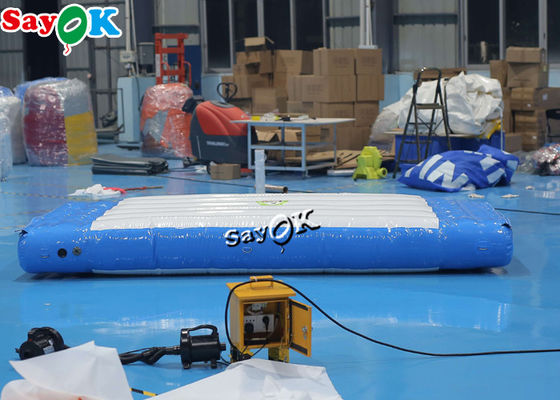 Blow Up Water Toys 2m Blue And White Inflatable Jump Pad For Kids Amusement Water Park