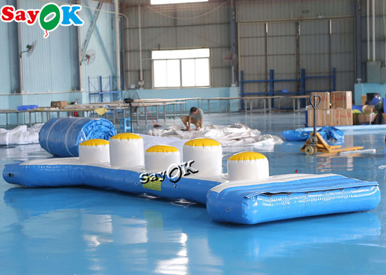 Customized Large Inflatable Water Park Equipment Cylindrical Log Bridge Inflatable Water Toys For Lake