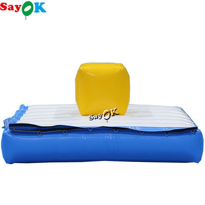 Custom 2x2m  Inflatable Amusement Park Blue Cube Blow Up Water Trampoline Backyard Water Toys