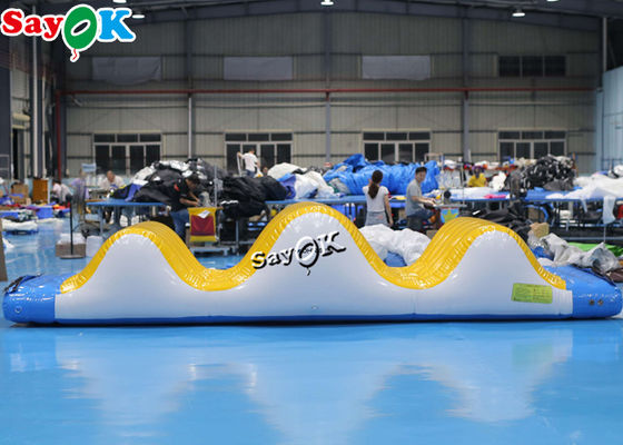 Water Tube Toy Yellow Children Playground Inflatable Wave Track 6x2x1.1mH For Lake