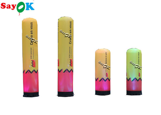 0.46x1.22mH Pink And Yellow LED Tube Inflatable Pillar With Blower