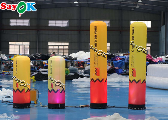 0.46x1.22mH Pink And Yellow LED Tube Inflatable Pillar With Blower