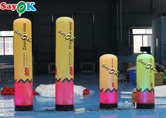 0.46x1.22mH Pink And Yellow LED Tube Inflatable Pillar With Blower