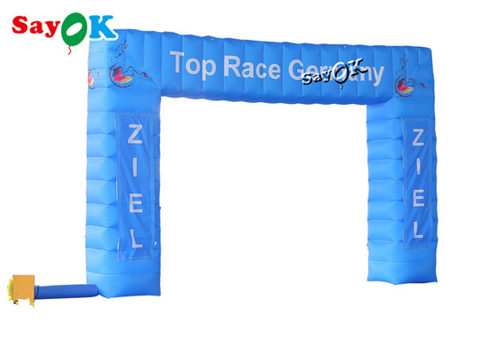 Inflatable Rainbow Arch 4x3m Blue Oxford Cloth Inflatable Race Arch With Air Blower Logo Printing
