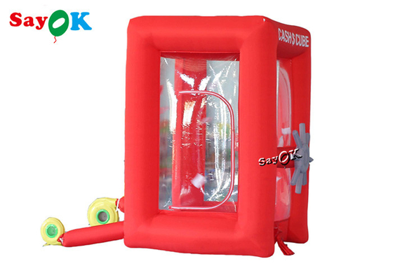 Custom Red Portable Inflatable Money Machine 1.8x1.8x2.7mH For Advertisement Event