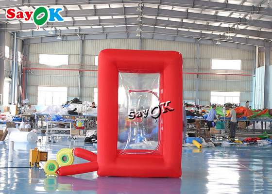 Custom Red Portable Inflatable Money Machine 1.8x1.8x2.7mH For Advertisement Event