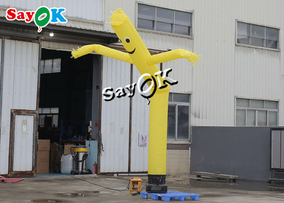 Blow Up Air Dancers Customized 5m Yellow Inflatable Tube Man For Advertising Business